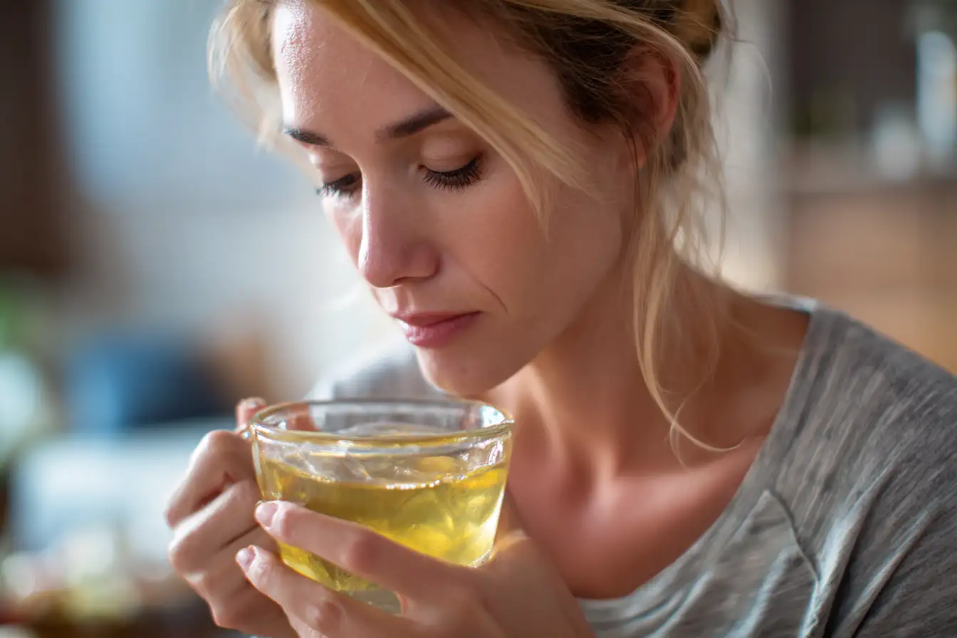 woman drinking gelatin before meal